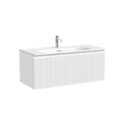 SANCOS Тумба подвесная с рельефным фасадом Code 990х453х400, c одним ящиком оснащенным доводчиками скрытого монтажа с системой Soft close (плавного закрывания), цвет белый , арт. CD100W CD100W - фото 349465