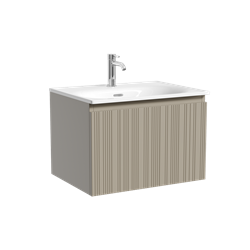 SANCOS Тумба подвесная с рельефным фасадом Code 590х453х400, c одним ящиком оснащенным доводчиками скрытого монтажа с системой Soft close (плавного закрывания), цвет серая платина , арт. CD60GP CD60GP - фото 349479