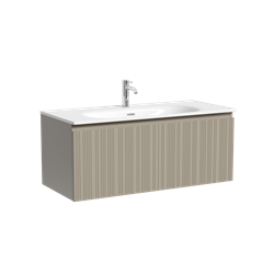 SANCOS Тумба подвесная с рельефным фасадом Code 990х453х400, c одним ящиком оснащенным доводчиками скрытого монтажа с системой Soft close (плавного закрывания), цвет серая платина , арт. CD100GP CD100GP - фото 349491