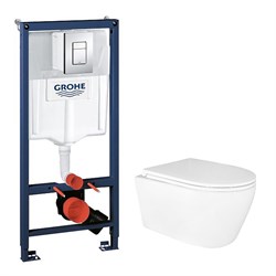 AZARIO Сет: Инсталляция Grohe Rapid SL 3 в 1 + Унитаз подвесной Azario UNO, безободковый, в комплекте сиденьем микролифт (38772001+AZ-2380) 38772001+AZ-2380 - фото 349893