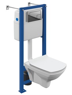 CERSANIT Carina Комплект CARINA XL CO DPL EO slim инсталляция VECTOR кнопка CORNER пластик хром глянцевый (64441) 64441 - фото 351362