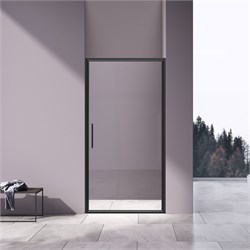 VINCEA Slim 8mm Душевая дверь распашная ширина 100 см, профиль - черный / стекло - прозрачное VDP-4SL100CLB - фото 351583