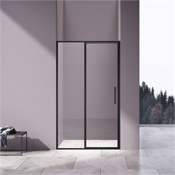 VINCEA Slim 8mm Душевая дверь распашная ширина 120 см, профиль - черный / стекло - прозрачное VDP-4SL120CLB - фото 351609