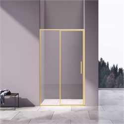 VINCEA Slim 8mm Душевая дверь распашная ширина 120 см, профиль - брашированное золото / стекло - прозрачное VDP-4SL120CLG - фото 351623