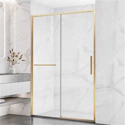 VINCEA Slim Soft Душевая дверь раздвижная ширина 110 см, профиль - брашированное золото / стекло - прозрачное VDS-1SS110CLG - фото 352116