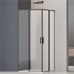 VINCEA Soft 2 Душевой уголок квадратный размер 90x90 см, двери раздвижные, профиль - черный / стекло - прозрачное VSS-3SO2900CLB - фото 352978