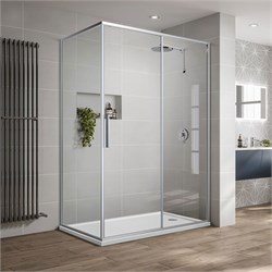 VINCEA Slim-U Душевой уголок прямоугольный размер 120x90 см, двери раздвижные, профиль - хром / стекло - прозрачное VSR-2SU9012CL - фото 353078