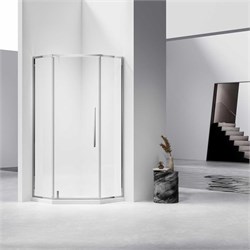 VINCEA Slim-N Душевой уголок пятиугольный размер 90x90 см, двери распашные, профиль - хром / стекло - прозрачное VSP-4SN900CL - фото 353251
