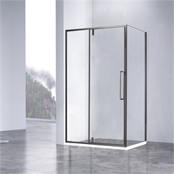 VINCEA Slim-N Душевой уголок прямоугольный размер 100x90 см, двери распашные, профиль - вороненая сталь / стекло - прозрачное VSR-4SNP9010CLGM - фото 353287