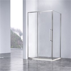 VINCEA Slim-N Душевой уголок прямоугольный размер 110x90 см, двери распашные, профиль - хром / стекло - прозрачное VSR-4SNP9011CL - фото 353311