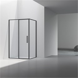 VINCEA Slim 8mm Душевой уголок прямоугольный размер 90x120 см, двери распашные, профиль - черный / стекло - прозрачное VSR-4SLP9012CLB - фото 353365
