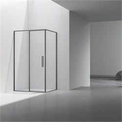 VINCEA Slim 8mm Душевой уголок прямоугольный размер 90x120 см, двери распашные, профиль - вороненая сталь / стекло - прозрачное VSR-4SLP9012CLGM - фото 353377