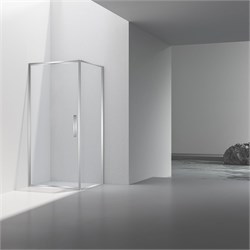 VINCEA Slim 8mm Душевой уголок квадратный размер 90x90 см, двери распашные, профиль - хром / стекло - прозрачное VSR-4SLP9090CL - фото 353383