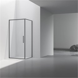 VINCEA Slim 8mm Душевой уголок квадратный размер 90x90 см, двери распашные, профиль - вороненая сталь / стекло - прозрачное VSR-4SLP9090CLGM - фото 353395