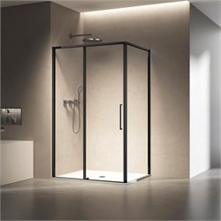 VINCEA Slim 8mm Душевой уголок прямоугольный размер 120x80 см, двери раздвижные, профиль - черный / стекло - прозрачное VSR-6SL8012CLB - фото 353424