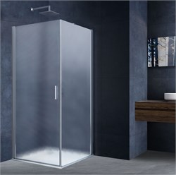 VINCEA Alpha Душевой уголок квадратный размер 90x90 см, двери раздвижные, профиль - хром / стекло - текстурное VSR-3ALP9090MT - фото 354150