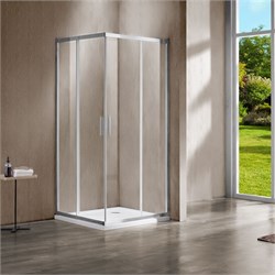 VINCEA Garda Душевой уголок прямоугольный размер 110x90 см, двери раздвижные, профиль - хром / стекло - прозрачное VSS-1G9011CL - фото 354325
