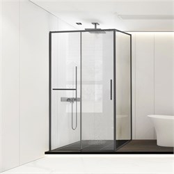 VINCEA Slim Soft Душевой уголок прямоугольный размер 140x80 см, двери раздвижные, профиль - вороненая сталь / стекло - прозрачное VSR-1SS8014CLGM - фото 354641