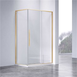VINCEA Slim-N Душевой уголок прямоугольный размер 110x80 см, двери раздвижные, профиль - брашированное золото / стекло - прозрачное VSR-4SN8011CLG - фото 356178