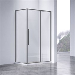 VINCEA Slim-N Душевой уголок прямоугольный размер 130x90 см, двери раздвижные, профиль - вороненая сталь / стекло - прозрачное VSR-4SN9013CLGM - фото 356232