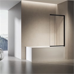VINCEA VSB-6E Шторка на ванну раздвижная/распашная ширина 90 см, профиль - черный / стекло - прозрачное VSB-6E900CLB-R - фото 356280