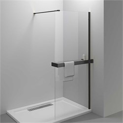 VINCEA Walk in HR Душевая перегородка ширина 80 см, профиль - черный матовый / стекло - прозрачное VSW-4HR800CLB - фото 356613