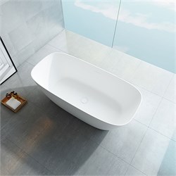 VINCEA Ванна Solid Surface VBT-6S02MW, 1700*720*550, белый мат., слив-перелив в комплекте VBT-6S02MW - фото 357048