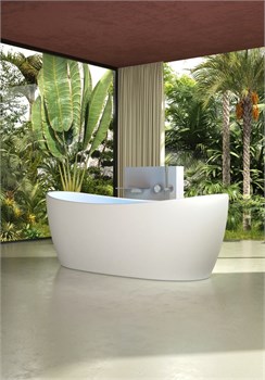 VINCEA Ванна Solid Surface VBT-6S03MW, 1700*800*630, белый мат., слив-перелив в комплекте VBT-6S03MW - фото 357064