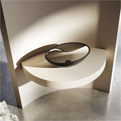 VINCEA Раковина прозрачная VBS-6T11B, 500*350*150, накладная, цвет черный VBS-6T11B