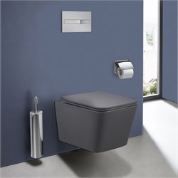VINCEA Q-Line Унитаз подвесной Q-Line VT1-12MA безободковый, цвет антрацит мат., ультратонкое soft close сиденье VT1-12MA - фото 357398