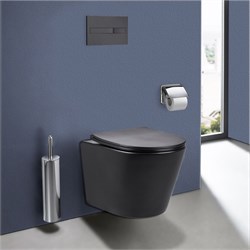 VINCEA Piatti Унитаз подвесной Piatti VT1-11SMB, цвет черный матовый, ультратонкое soft-close сиденье VT1-11SMB - фото 357532