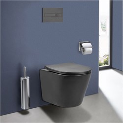 VINCEA Piatti Унитаз подвесной Piatti VT1-11SMA, цвет антрацит матовый, ультратонкое soft-close сиденье VT1-11SMA - фото 357552
