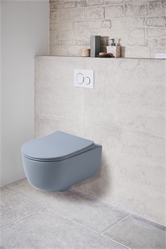 VINCEA Evo Унитаз подвесной Evo VT1-34SMO безободковый, цвет океан матовый, ультратонкое soft-close сиденье VT1-34SMO - фото 357562