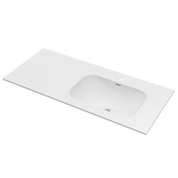 VINCEA Раковина Elise VCB-4EL120MW-R, Corian правая, цвет белый матовый VCB-4EL120MW-R