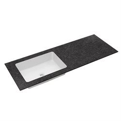 VINCEA Столешница из натурального мрамора с интегрированной раковиной VWTB-4LX140VB-L, левая,черный Версаче VWTB-4LX140VB-L