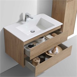 VINCEA База под раковину Luka 800 подвесная, 2 выкатных ящика soft-close, N.Oak VMC-2L800NO