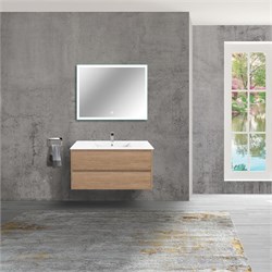 VINCEA База под раковину Gio 100 подвесная, 2 выкатных ящика soft-close, N.Oak VMC-2G100NO