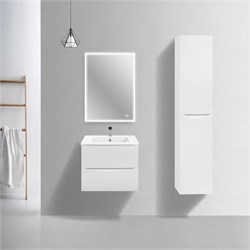 VINCEA База под керамическую раковину Mia Slim 600 подвесная, 2 выкатных ящика soft close, G.White VMC-2MC600S1GW