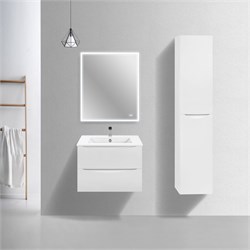 VINCEA База под керамическую раковину Mia Slim 700 подвесная, 2 выкатных ящика soft close, G.White VMC-2MC700S1GW