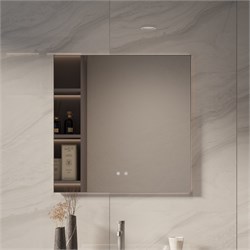 VINCEA Зеркало LED VLM-4F800GM-2 800х800 c сенсорным выключателем, антизапотевание, вороненая сталь VLM-4F800GM-2 - фото 359086