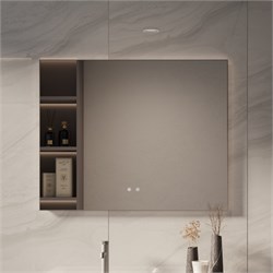 VINCEA Зеркало LED VLM-4F100GM-2 1000х800 c сенсорным выключателем, антизапотевание, вороненая сталь VLM-4F100GM-2 - фото 359090