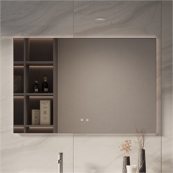 VINCEA Зеркало LED VLM-4F120GM-2 1200х800 c сенсорным выключателем, антизапотевание, вороненая сталь VLM-4F120GM-2 - фото 359098