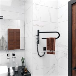 VINCEA Полотенцесушитель электрический VTD-1P1BE 39x25, черный, таймер VTD-1P1BE