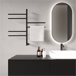 VINCEA Полотенцесушитель электрический VTD-1S2CBE 43х80, черный, таймер VTD-1S2CBE