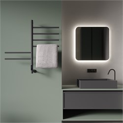 VINCEA Полотенцесушитель электрический VTD-1S2CGE 43х80, графит, таймер VTD-1S2CGE