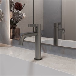 VINCEA Смеситель для раковины Villa VBF-1VL1GM однорычажный, вороненая сталь VBF-1VL1GM