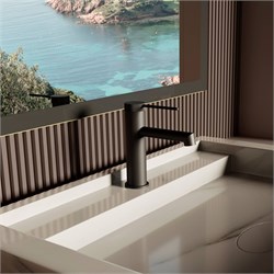 VINCEA Смеситель для раковины Rim VBF-2RM1MB однорычажный, матовый черный VBF-2RM1MB