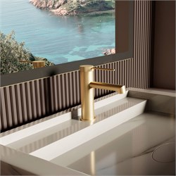 VINCEA Смеситель для раковины Rim VBF-2RM1BG однорычажный, брашированное золото VBF-2RM1BG