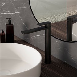 VINCEA Смеситель для раковины Vogue (SS) VBF-2VS2MB однорычажный, черный матовый VBF-2VS2MB