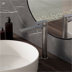 VINCEA Смеситель для раковины Vogue (SS) VBF-2VS2GM однорычажный, вороненая сталь VBF-2VS2GM